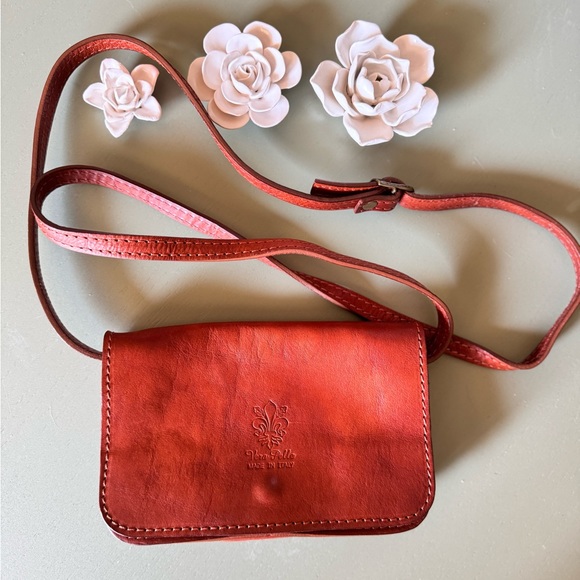 Vera Pelle Handbags - Vera Pelle MADE IN ITALY LEATHER ITALIAN CROSSBODY BAG PURSE REDDISH BROWN